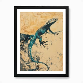 Jamaican Iguana Block Print 3 Art Print