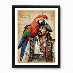 Pirate Parrot Art Print