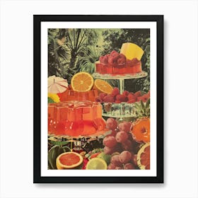 Red Fruity Jelly Retro Collage 2 Art Print