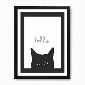 Hello Cat Art Print