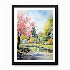 Denver Botanical Gardens Usa Watercolour 2 Art Print