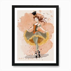 Ballerina watercolor art Art Print