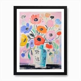 Flower Painting Fauvist Style Anemone 3 Art Print