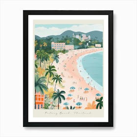 Poster Of Patong Beach, Phuket, Thailand, Matisse And Rousseau Style 2 Art Print