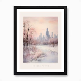 Dreamy Winter Painting Poster Chicago Usa 1 Art Print