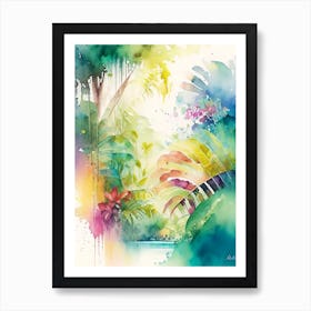 Nosara Costa Rica Watercolour Pastel Tropical Destination Affiche