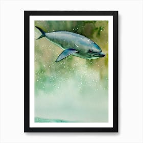 Bottlenose Dolphin Storybook Watercolour Art Print