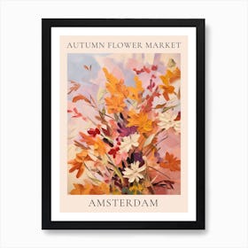 Autumn Flower Market Poster Amsterdam Art Print