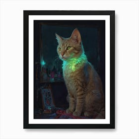 Glowing Cat Art Print