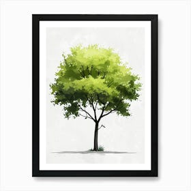Lime Tree Pixel Illustration 3 Art Print