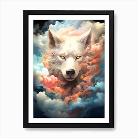 Wolf In The Clouds 3 Art Print
