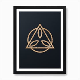 Abstract Geometric Gold Glyph on Dark Teal n.0327 Art Print