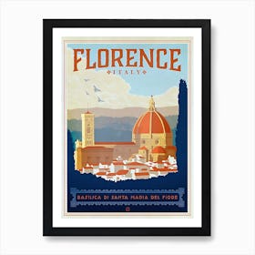 Florence Italy Travel Poster 1, Circe Denyer Art Print