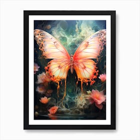 Butterfly In The Water Art Print