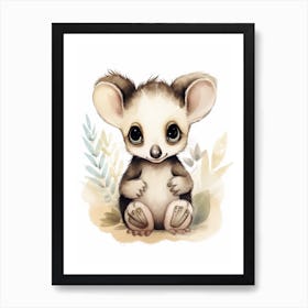 Watercolour Jungle Animal Tamandua 4 Art Print