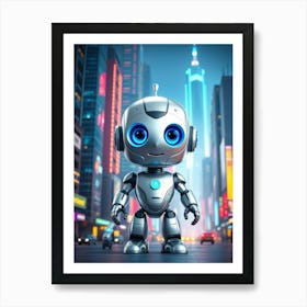 Robot In The City Art Print