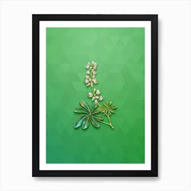Vintage Half Shrubby Lupine Botanical Art on Classic Green n.0037 Art Print