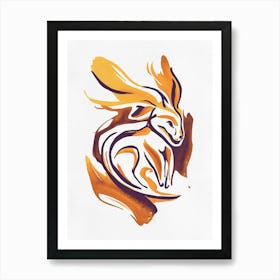 Rabbit Abstract Watercolor Painting Art Print