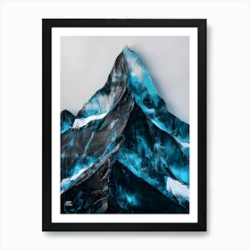 Blue Acrylic Mountain Art Art Print