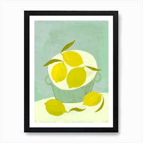 Summer Still Life With Yellow Lemons Fruits Art Print