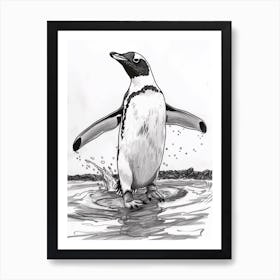 King Penguin Hauling Out Of The Water 3 Art Print