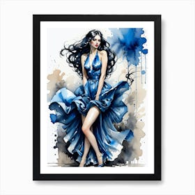 Blue Dress Art Print