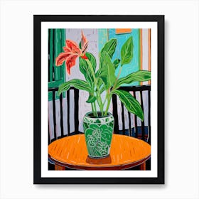 Flowers In A Vase Still Life Painting Gloriosa Lily 4 Art Print