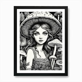 mushroom fairy Art Print