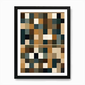 Pixel Squares Quilting Inspired art, 1443 Art Print