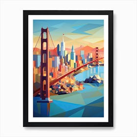 San Francisco, Usa, Geometric Illustration 4 Art Print