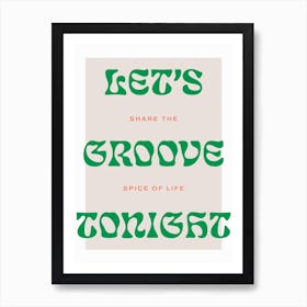 Let's Groove Poster im Retro-Stil für Wohnzimmer