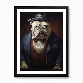 Gangster Dog Bulldog Art Print