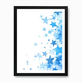 Blue Stars Background Art Print