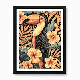 Toucan And Flowers Art Print