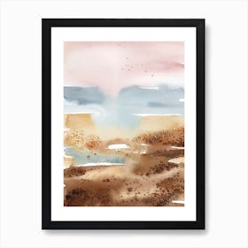 Abstract Watercolor Beach Art Art Print