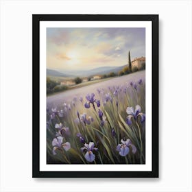 France National Flower the Iris Landscape Art Art Print