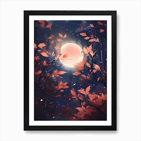 Full Moon In The Forest Art Print