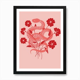 Pretty In Pink Snake Art Print