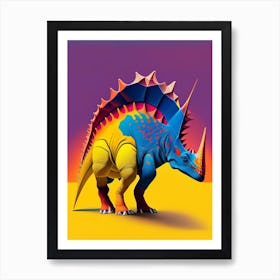 Leptoceratops 1 Primary Colours Dinosaur Art Print