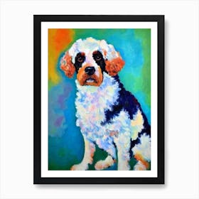 Irish Water Spaniel Fauvist Style Dog Art Print