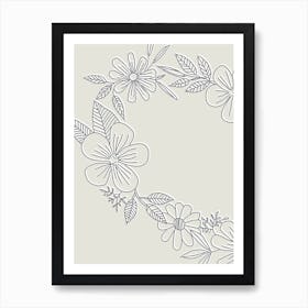 Flower Outlines Art Print