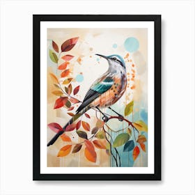 Bird Painting Collage Mockingbird 1 Art Print