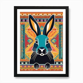 Aztec Rabbit Quilting Art, 1475 Art Print