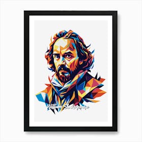 William Shakespeare 02 Portrait WPAP Pop Art Art Print