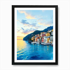 Sunset In Amalfi Coast 1 Art Print