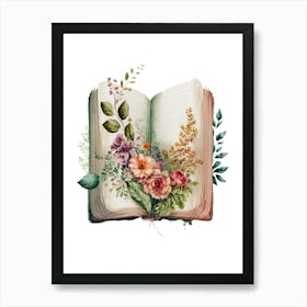 Floral Book Water Colors Autumn Mood Art Print