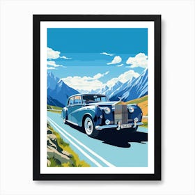 A Rolls Royce Phantom In The Route Des Grandes Alpes Illustration 4 Art Print