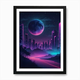 Cityscape At Night Art Print