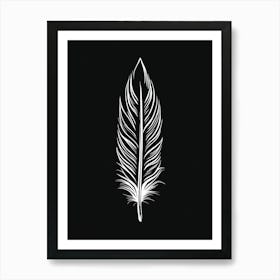 Feather Black White Poster