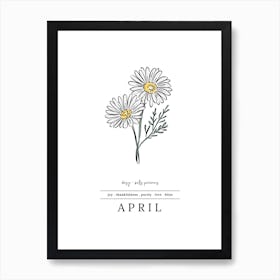 April Daisy Birth Flower 2 Poster